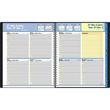 Agenda hebdomadaire / mensuel QuickNotes® (2026)