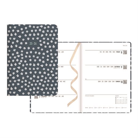 Agenda hebdomadaire bleu marguerite