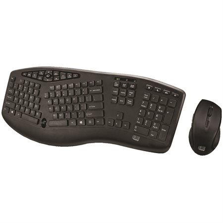 Adesso TruForm™ 1600 Wireless Ergonomic Keyboard and Optical Mouse