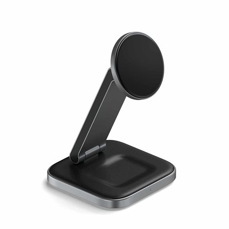 Chargeur 2-en-1 Support Pliant Gris