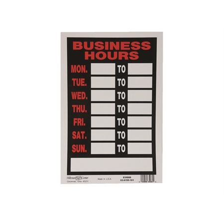 Business Hours Sign